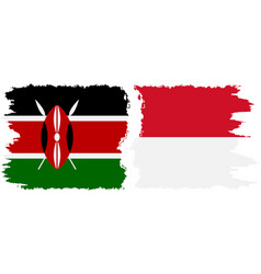 Monaco And Kenya Grunge Flags Connection