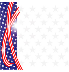 Usa Flag Symbols Wave Ribbon Border