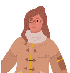 Woman Wearing Winter Clothes And Glasses