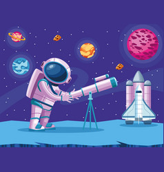 Astronaut Using Telescope