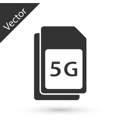 Grey 5g Sim Card Icon Isolated On White