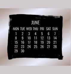 June Year 2020 Monthly Golden Calendar