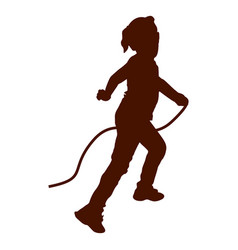 Kid Playing Rope Silhouette