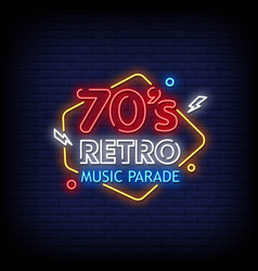 Neon Sign 70s Retro Music Parade