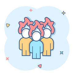 People With Flame Head Icon In Comic Style Stress