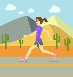 Running Women Sport Exercising Flat Design