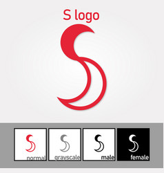 S Letter Logo Red Color