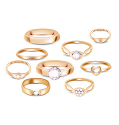 Set With Different Platinum And Gold Rings