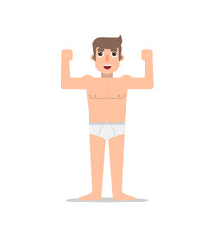 Flat Design Male Healthy Model On Isolated White