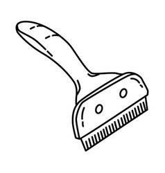 Hair Shedding Trimmer Comb Icon Doodle Hand Drawn