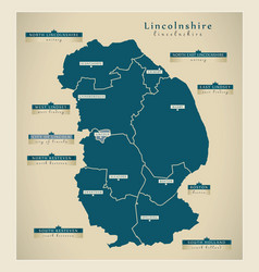 Modern Map - Lincolnshire County Uk