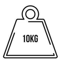 10 Kg Force Weight Icon Outline Style