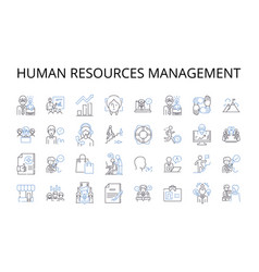 Human Resources Management Line Icons Collection