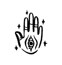 Mysticism Witchcraft Occult Hand Palmistry Drawn