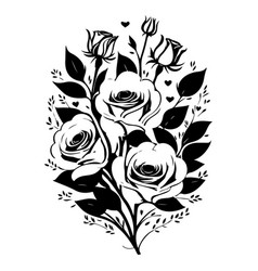 Roses Flower Valentine Sketch Hand Draw