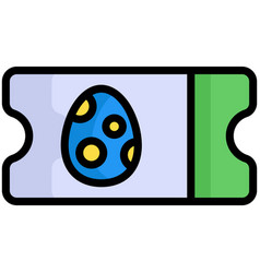 Easter Ticket Flat Line Icon