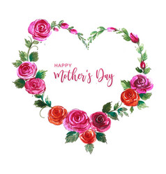 Happy Mothers Day Card And Decorative Heart