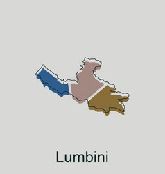 Map Of Lumbini Geometric Outline Design Country