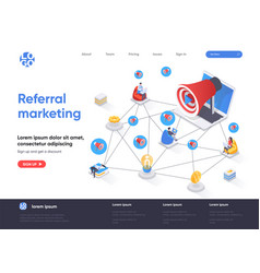 Referral Marketing Isometric Landing Page