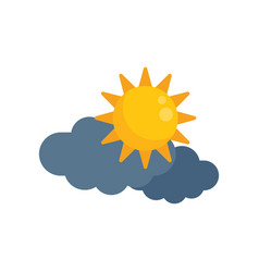 Sunshine Cloud Icon Flat Cloudy Rain