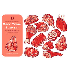 Beef Steak Doodle Pack