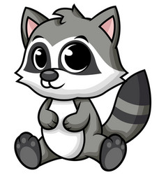 Cute Baby Raccoon Cartoon Clip Art