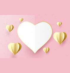 Happy Valentines Day White And Gold Heart Shape