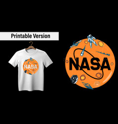 Nasa Typography Tshirt Design With Eps Png