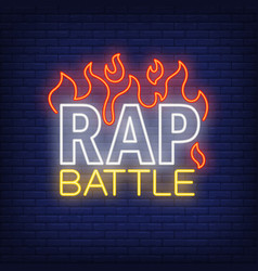 Rap Battle Neon Text And Fire