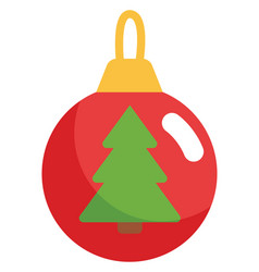 Simple Red Tree Toy With Christmas Tree On A