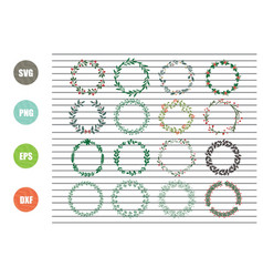 Circle Floral Wreath Svg