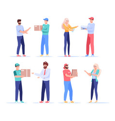 Customer Deliveryman Character Communication Set