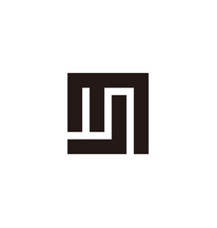 Letter J In M Square Geometric Symbol Simple Logo