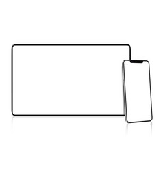 Realistic Mockup Tablet And Smartphone With Empty