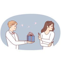 Woman Reject Man With Present