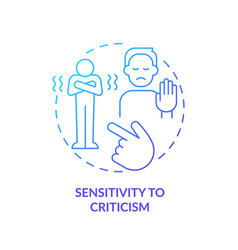 2d Gradient Icon Sensitivity To Criticism Concept