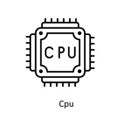 Cpu Outline Icons Simple Stock