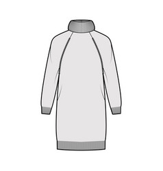 Sweater Dress Exaggerated Turtleneck Technical