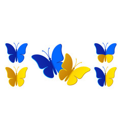 Blue Yellow Monarch Butterfly Silhouette