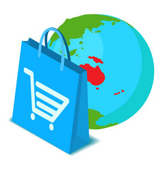 Global Trading Icon Isometric Shopping Bag