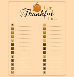 Thanksgiving Thankful List