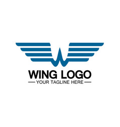 W Letter For Wings Logo Design Combination