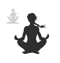 Yoga Meditation Isolated Silhouette Of Girl