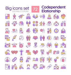 Editable Multicolor Big Icon Set For Codependent