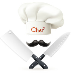 Hat Of Chef Mustache And Knives