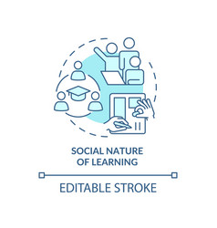 Social Nature Of Learning Turquoise Concept Icon