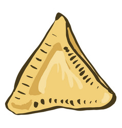 Indian Dish Punjabi Samosa Hand Drawn