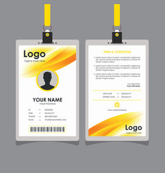 Abstract Fresh Blurry Yellow White Curve Id Card