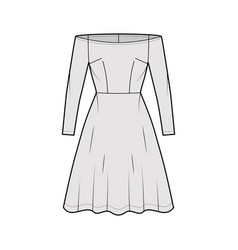 Dress Off-shoulder Bardot Technical Fashion