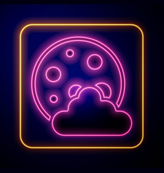 Glowing Neon Christmas Night Icon Isolated